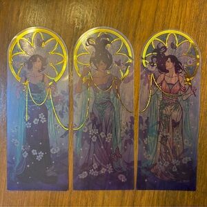 OwlCrate | Fates Transparent Bookmarks with Gold Accents | June YA Box | NWT